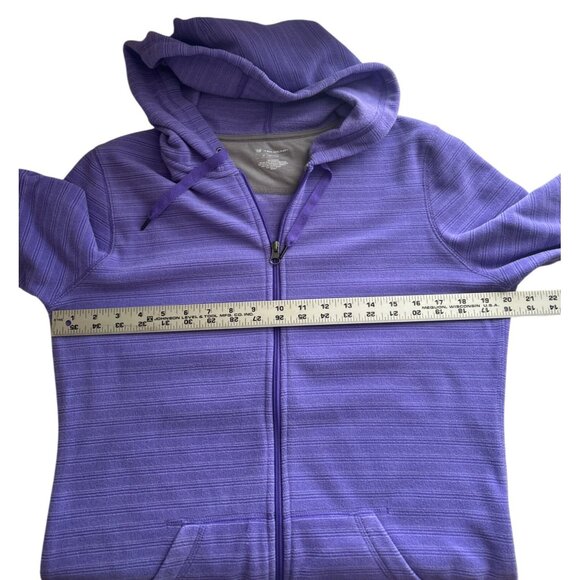 Tek Gear Womens Lavender Striped Hooded Full Zip-Up Jacket Size Medium - Picture 4 of 5